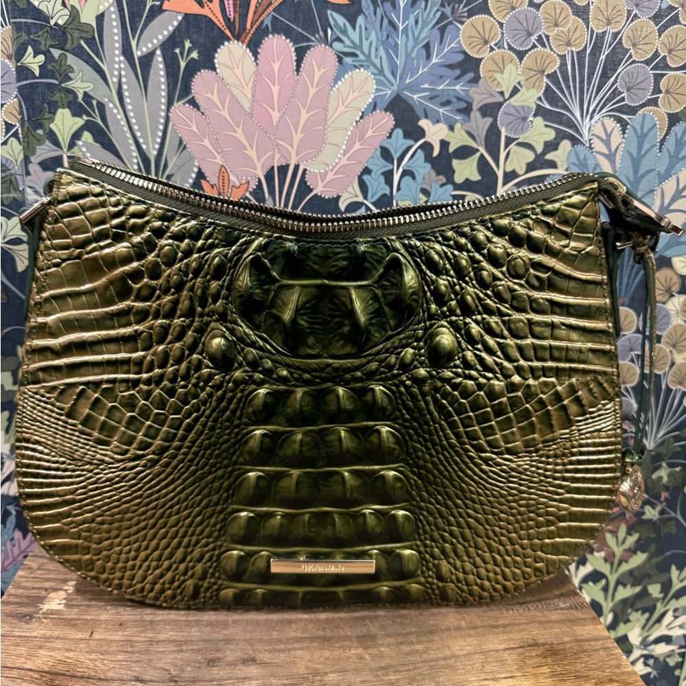 Brahmin EUC Matcha Shayna Embossed Shoulder Bag with nice eye.